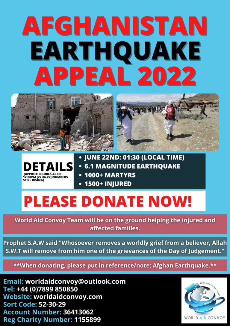 Afghanistan Emergency Earthquake Appeal – World Aid Convoy